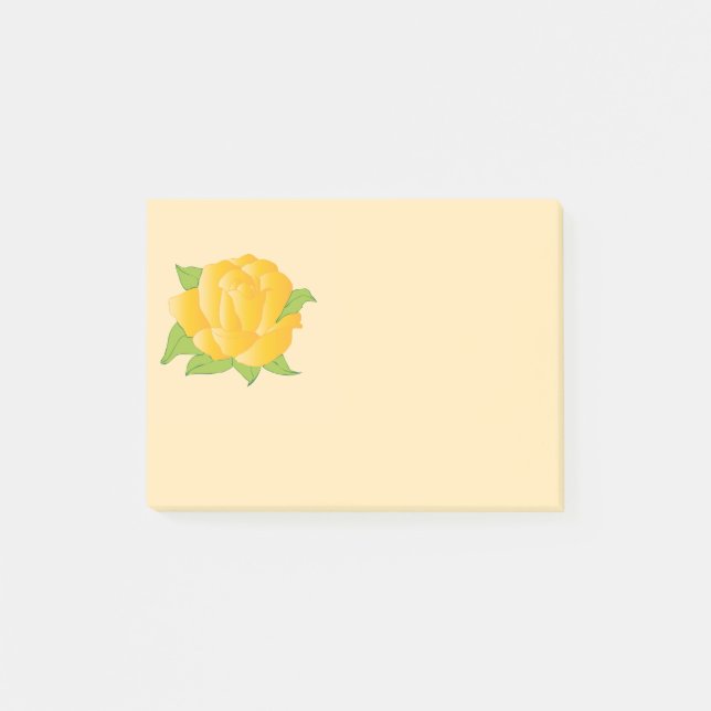 Modern Yellow Rose Post-it Notes (Front)