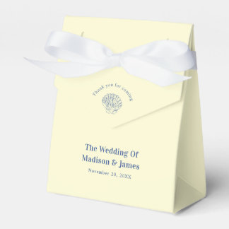 Modern Yellow Seashell Coastal Wedding Favour Box