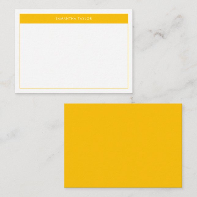 Modern Yellow Simple Border Name Budget Card (Front/Back)