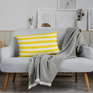 Modern Yellow Stripe Pattern Minimalist Stylish Lumbar Cushion