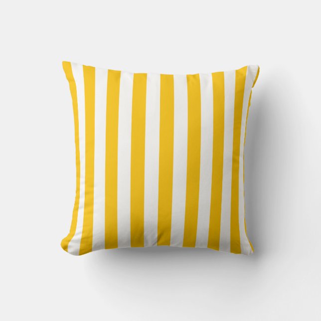 Modern Yellow Stripes Pattern Pillow (Front)