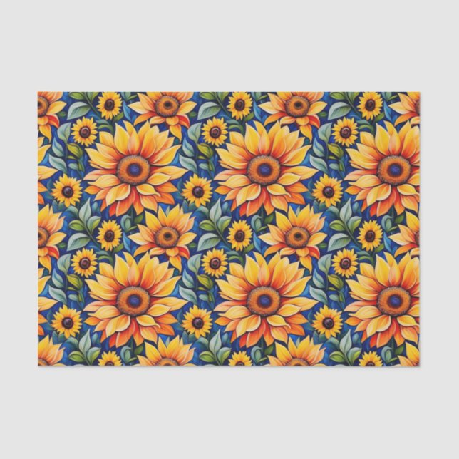 Modern Yellow Sunflower Tissue Paper (Front)