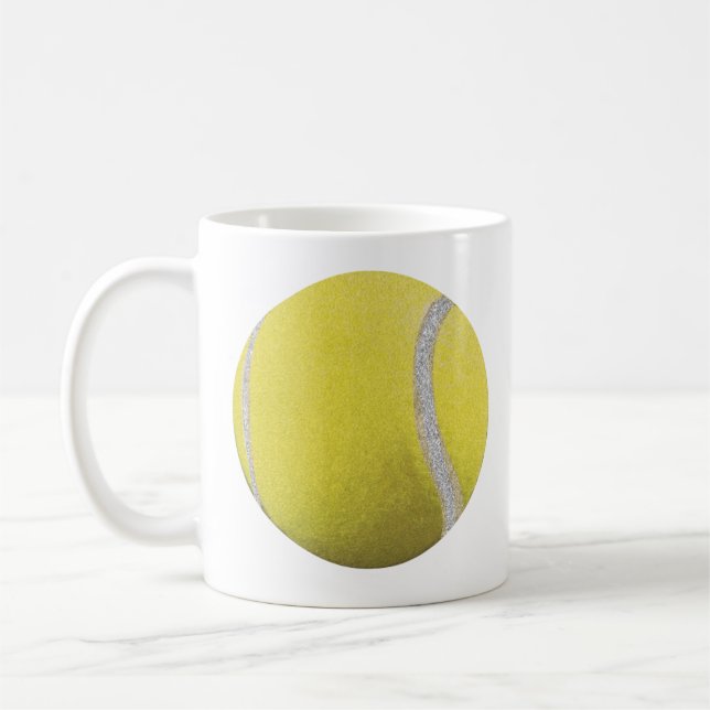 Modern Yellow Tennis Ball   Coffee Mug (Left)