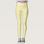 Modern Yellow/White Trendy Chevron Leggings<br><div class="desc">Yellow and white chevron (zigzag) pattern.</div>