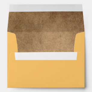 Modern Yellow With Brown Grunge Thanksgiving Envelope