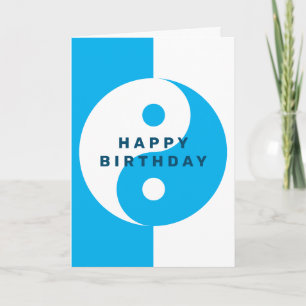 Modern YinYang Happy Birthday greeting card