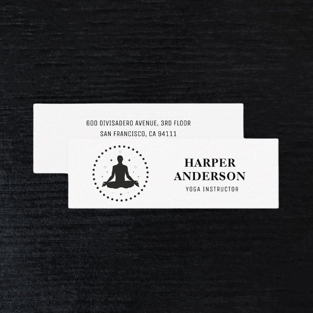 Modern Yoga Instructor Mini  Business Card (Creator Uploaded)