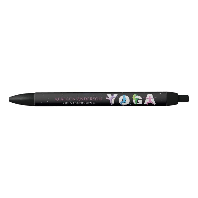 Modern Yoga Instructor Style | Holistic Healing  Black Ink Pen (Front)