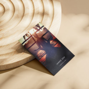 Modern Yoga Instructor Wellness Monogram Qr  Business Card