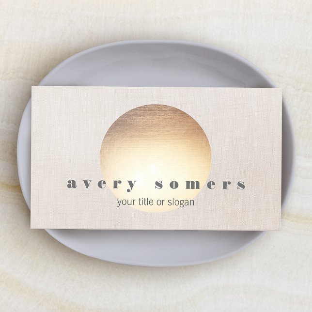 Modern Yoga  Instructor  Zen Gold Circle Business Card (Creator Uploaded)