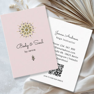 Modern Yoga Massage Wellness QR Code Business Card