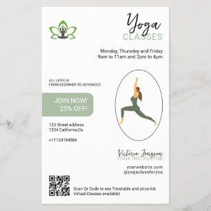 Modern Yoga Studio Flyer Packed with care