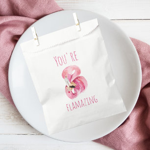 Modern You Are Flamazing Beauty Pink Flamingo Favour Bag