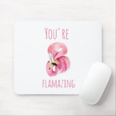Modern You Are Flamazing Beauty Pink Flamingo Mouse Pad (With Mouse)