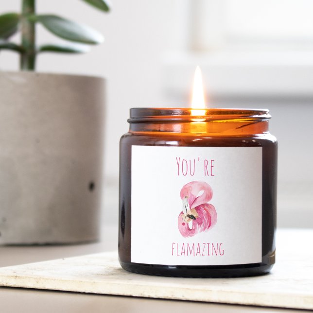 Modern You Are Flamazing Beauty Pink Flamingo Square Sticker (Creator Uploaded)