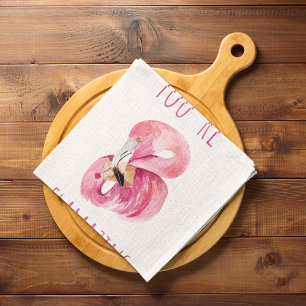 Modern You Are Flamazing Beauty Pink Flamingo Tea Towel