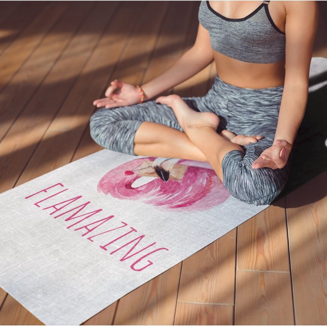 Modern You Are Flamazing Beauty Pink Flamingo Yoga Mat (Creator Uploaded)
