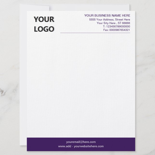 Modern Your Colours QR Code Company Logo Letterhea Custom Letterhead (Front)