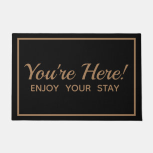 Modern You're Here! Enjoy Your Stay Door Mat