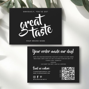 Modern you've got great taste qr code thank you card