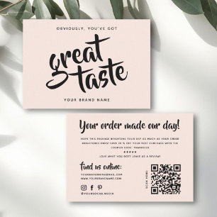 Modern you've got great taste qr code thank you card