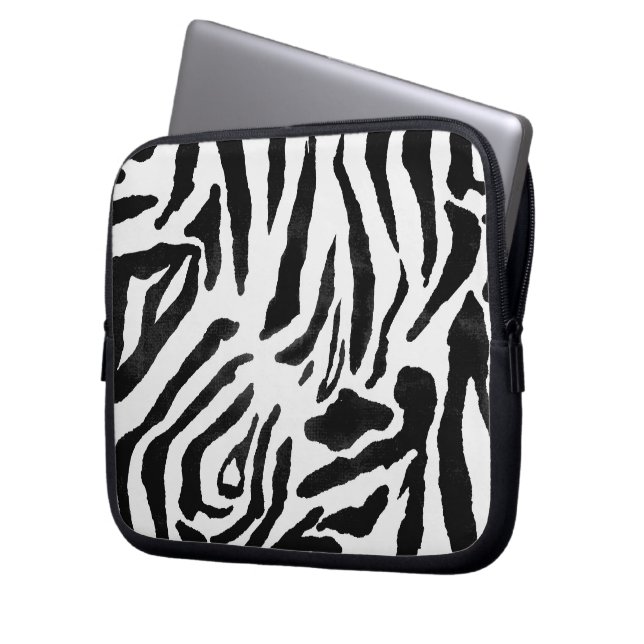 Modern Zebra Laptop Sleeve (Front Left)