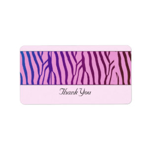 Modern Zebra Pattern Thank You Label