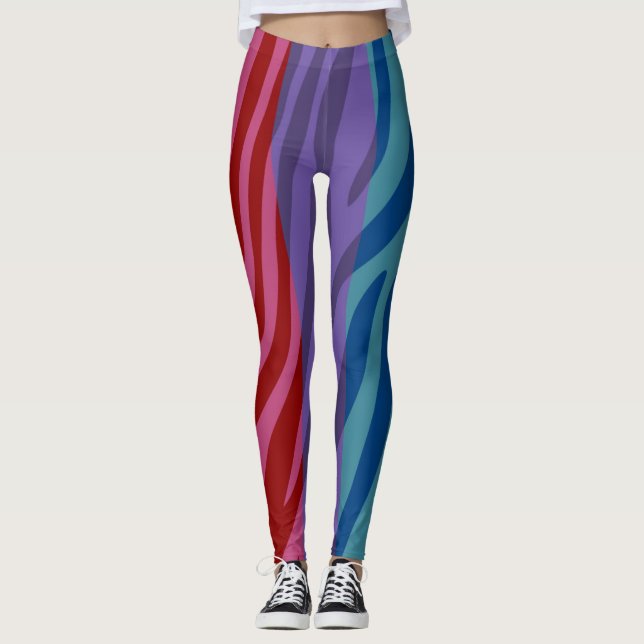 Modern Zebra Print Pattern #11 Leggings (Front)