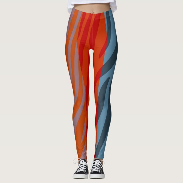 Modern Zebra Print Pattern #20 Leggings (Front)