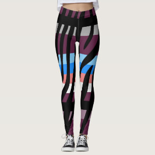 Modern Zebra Print Pattern #2 Leggings