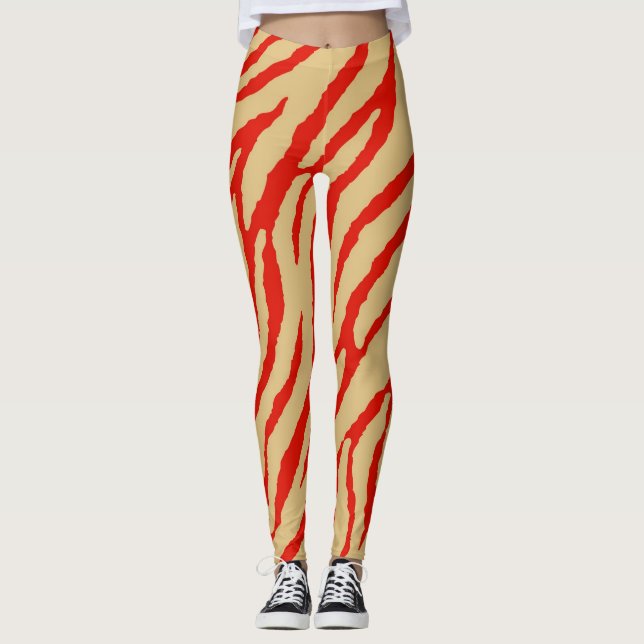 Modern Zebra Print Pattern Leggings (Front)