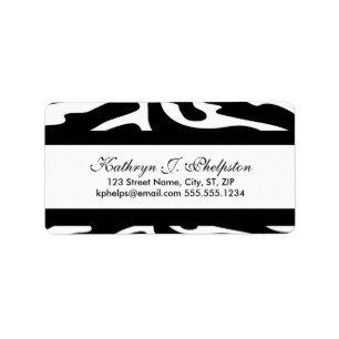Modern Zebra Print Personalised Address Label