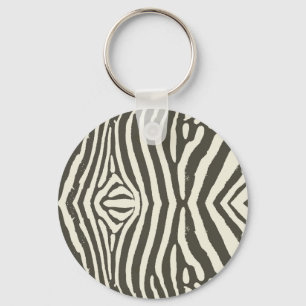 Modern Zebra Stripe Animal Print Pattern Key Ring