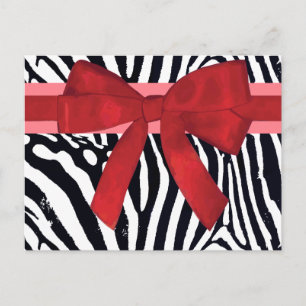 Modern Zebra Stripe Animal Print Pattern Postcard