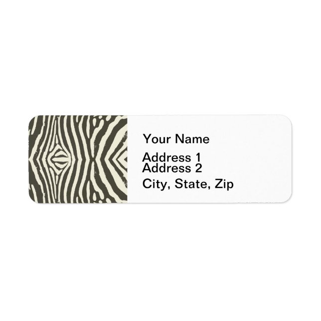 Modern Zebra Stripe Animal Print Pattern Return Address Label (Front)