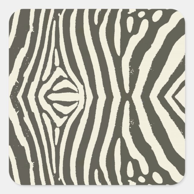 Modern Zebra Stripe Animal Print Pattern Square Sticker (Front)