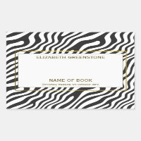 Modern Zebra Stripe Author Signature Bookplate