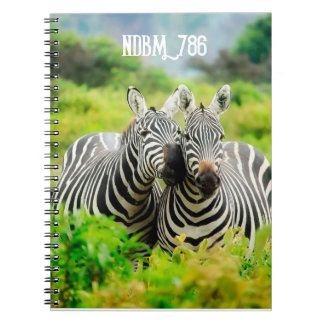 Modern zebras Tropical JungleSpiral Photo Notebook