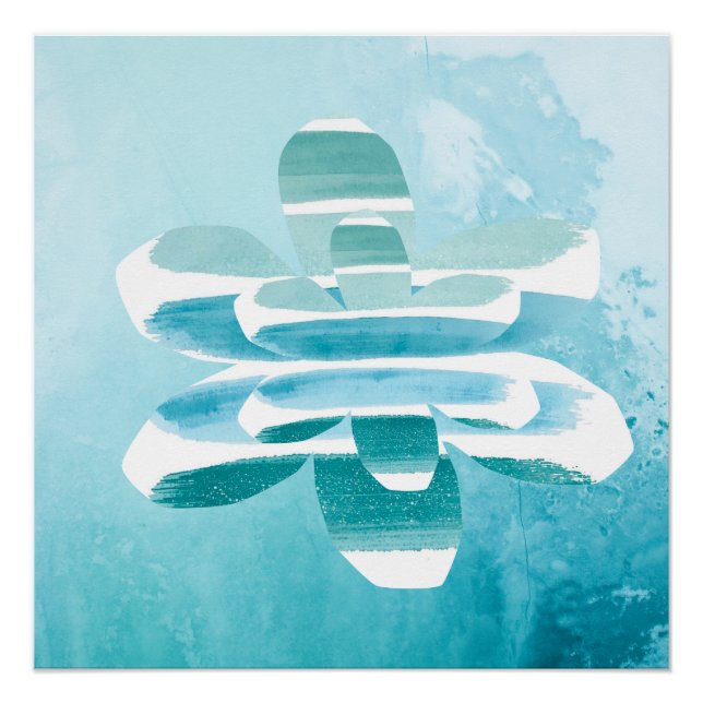 Modern Zen Blue Poster – Minimal Abstract Wall Art (Front)