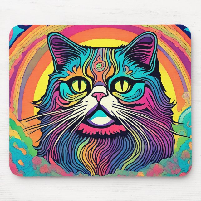 Modern Zen Cat  Mouse Pad (Front)