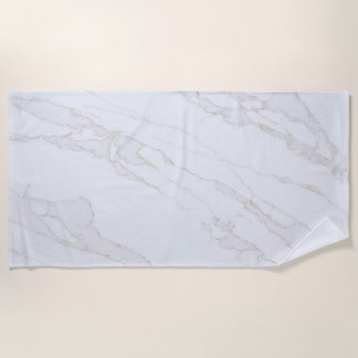 Modern Zen White  Beach Towel