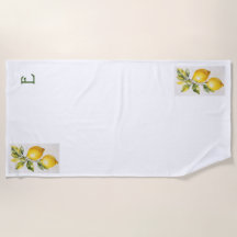Modern Zesty Lemon Monogram 