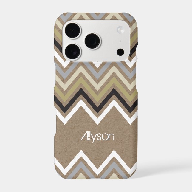 Modern Zig Zag Chevron Pattern & Brown Kraft Paper (Back)