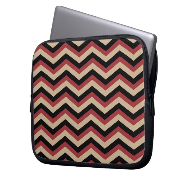 Modern Zig Zag Pattern Laptop Sleeve (Front Left)