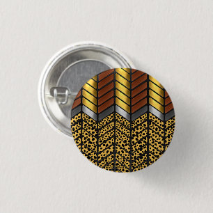 Modern Zigzag Chevron Cheetah Animal Print 3 Cm Round Badge
