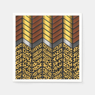 Modern Zigzag Chevron Cheetah Animal Print Napkin