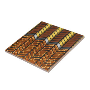 Modern Zigzag Chevron Giraffe Animal Print Ceramic Tile