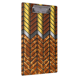 Modern Zigzag Chevron Giraffe Animal Print Clipboard