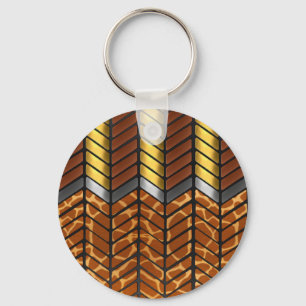 Modern Zigzag Chevron Giraffe Animal Print Key Ring