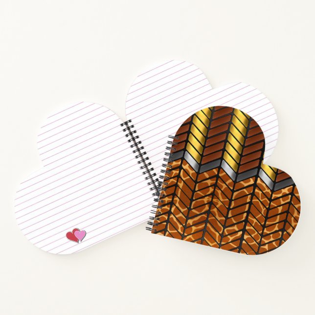 Modern Zigzag Chevron Giraffe Animal Print Notebook (Inside)